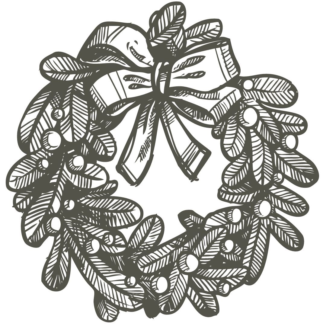 crhistmas wreath sketch